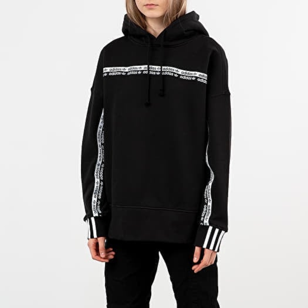 Adidas Black Hoodie Sweatshirt Heavy Size Small Heavyweight Athletic Oversized